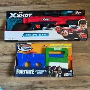 NWT nerf Fortnite super soaker bundle  Zulu x shot hawk eye kids ages 8+